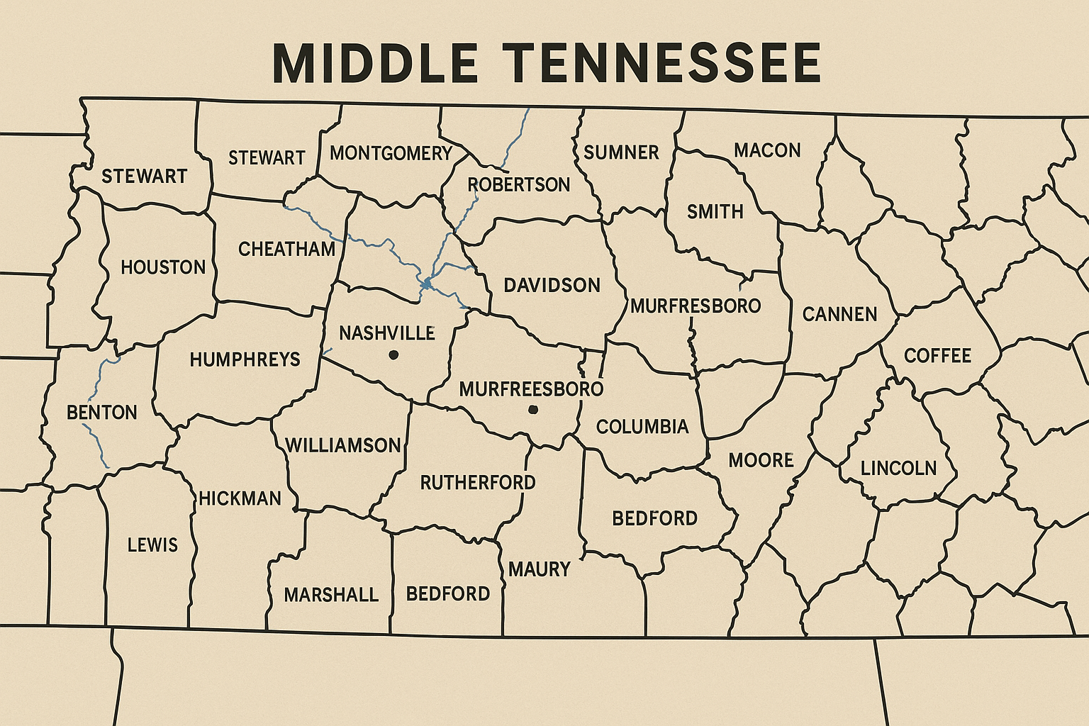 middle tn map
